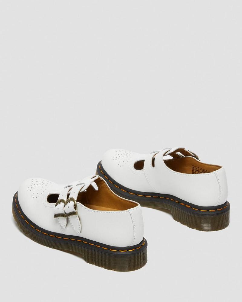 Women's Dr Martens 8065 Smooth Leather Mary Jane Shoes White | AU 333KOR